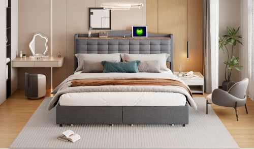 Linen Bed Frame Bedroom Furniture