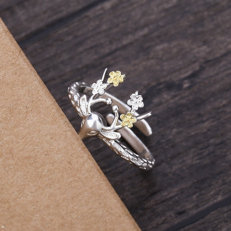 Creative Fawn Ring Female European And American Plum Meson Christmas Gift Rings/Jewelry & Accessories