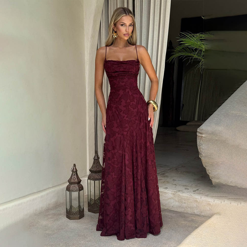 Summer Women's Sexy Sling Chiffon Elegant Backless Dress Women's Garments Apparel / Clothing