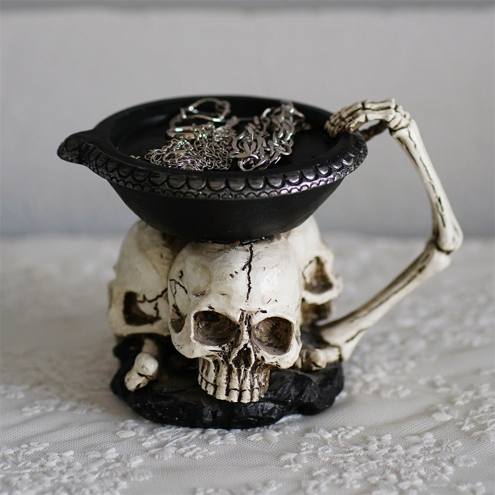 Creative Three Ghost Head Top Candle Desktop Storage Tray Home Ornaments