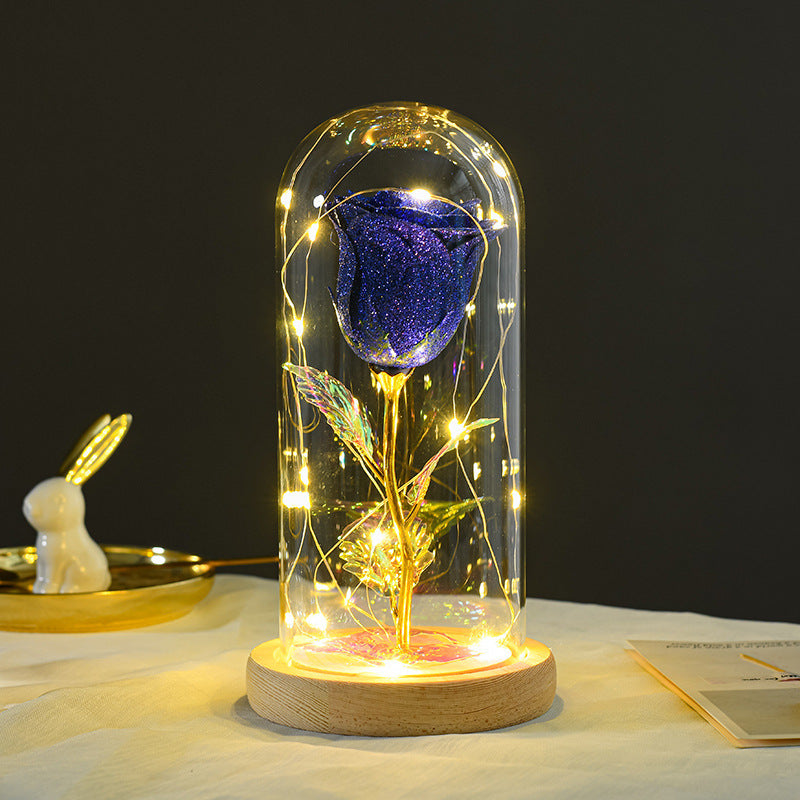 Eternal Rose Flowers with LED Light in Glass Cover – Perfect Gift for Any Occasion: Wedding, Birthday, Mother’s Day, Anniversary & More