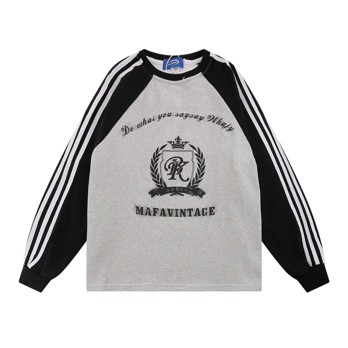 American Retro Raglan Pullover Casual All-matching Apparel / Clothing