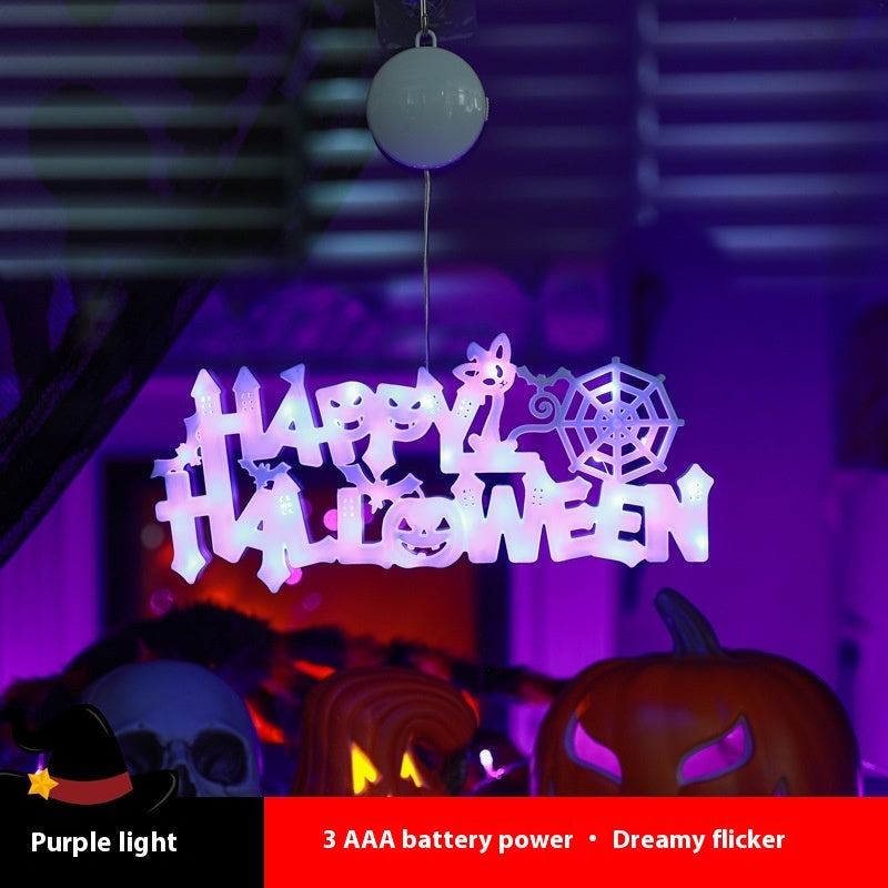 Halloween Decorative Light Door Plate Decorative LED Pendant Home Ornaments