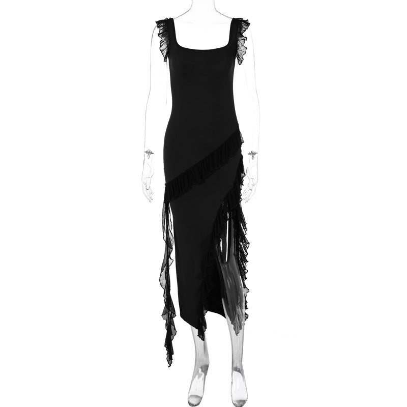 Female Summer Fashionable Stringy Selvedge Stitching Temperament Dress Women's Garments Apparel / Clothing