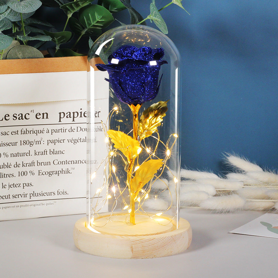 Eternal Rose Flowers with LED Light in Glass Cover – Perfect Gift for Any Occasion: Wedding, Birthday, Mother’s Day, Anniversary & More