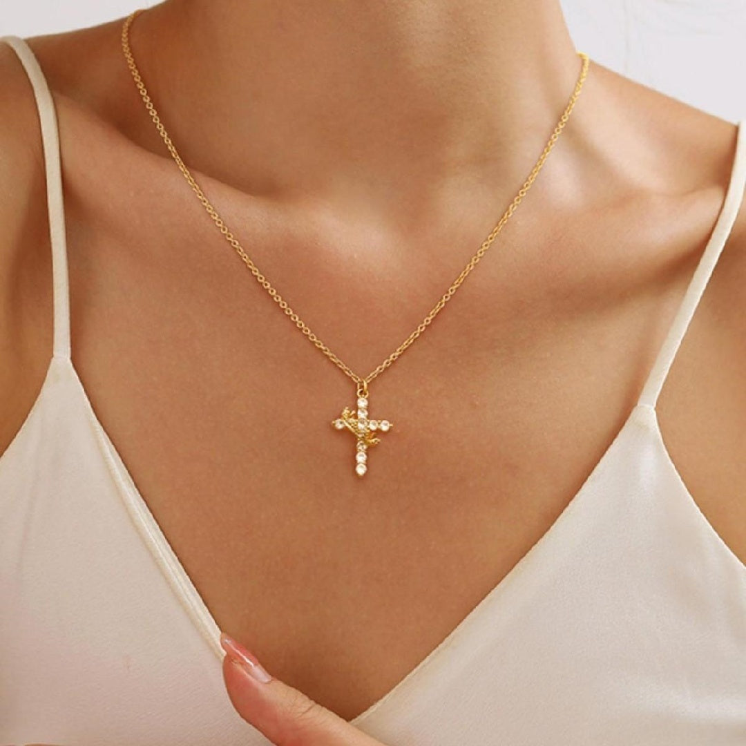 Christian Religious Symbola Drop Classic Crown & Cross Pendant Choker Easter Necklace For Women & Men & Girls Pretty Crown Cross Necklace For Daily Party Clothing Decor Trendy All-match & Je Jewelry & Accessories