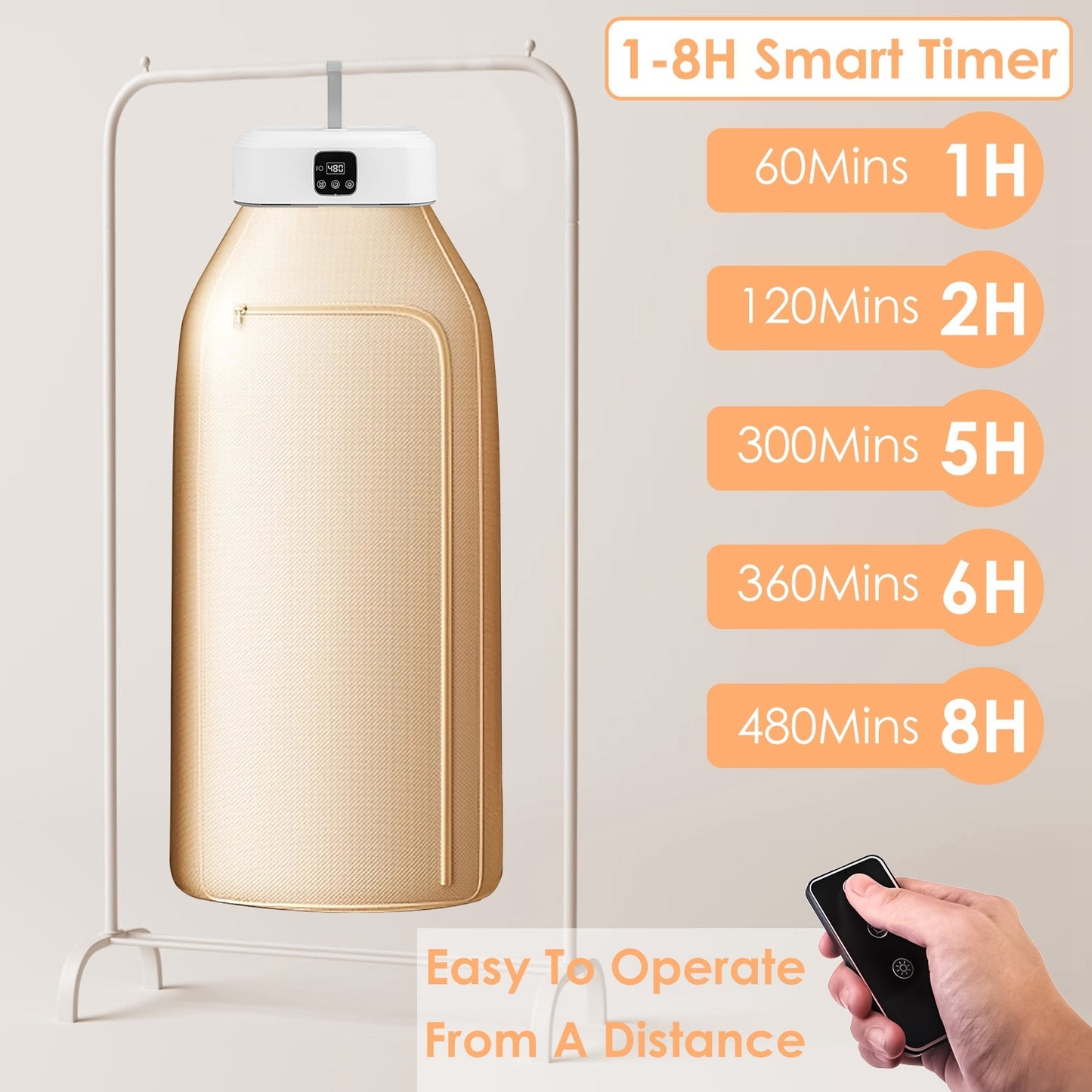 1Pc Portable Clothes Dryer Mini Dryer Foldable Dryer Machine With Timer UV Sterilization 2 Drying Modes Remote Control For Apartment Dorm RV Travel Home Appliances Home Essentials