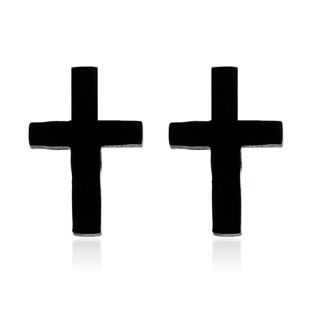 Cross Stud Earrings Women's Simple Christmas Gift Jewelry/Accessories