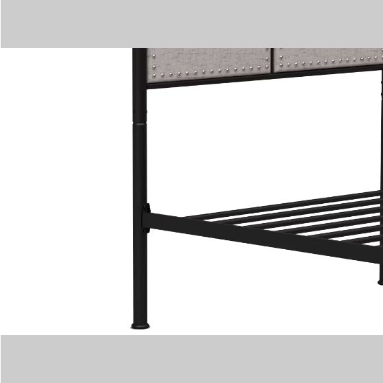 Double-size Linen Upholstered Platform Metal Bed Frame Furniture