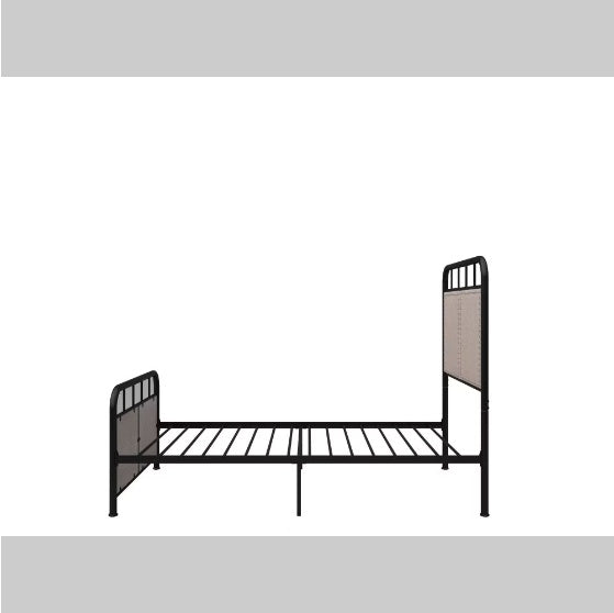 Double-size Linen Upholstered Platform Metal Bed Frame Furniture