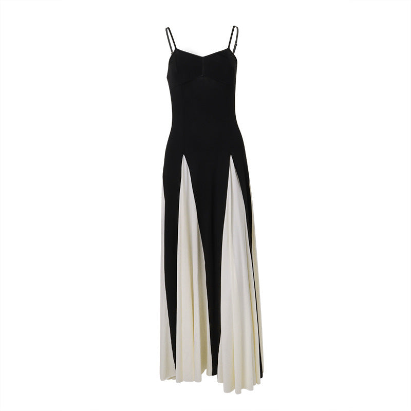 Women's Fashion Color Contrast Sling Dress Women's Garments Apparel / Clothing