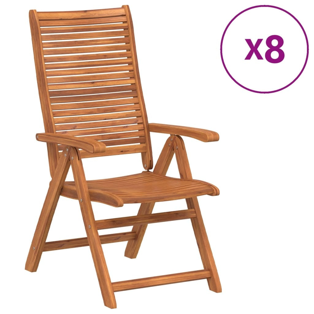 vidaXL Scaune grădină rabatabile 8 buc. 56x72x107 cm lemn masiv acacia