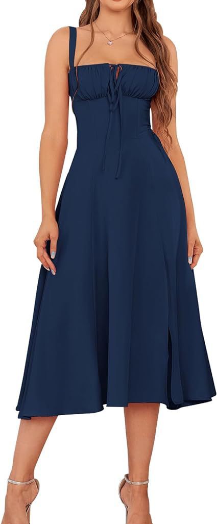 Mid-length Corset Elegant Slit Lace-up Women's Outing Leisure Dress Women's Garments Apparel / Clothing