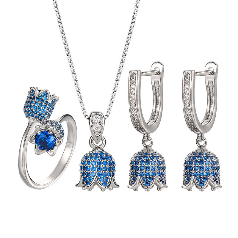 Full Diamond Fashion All-match Jewelry Suit