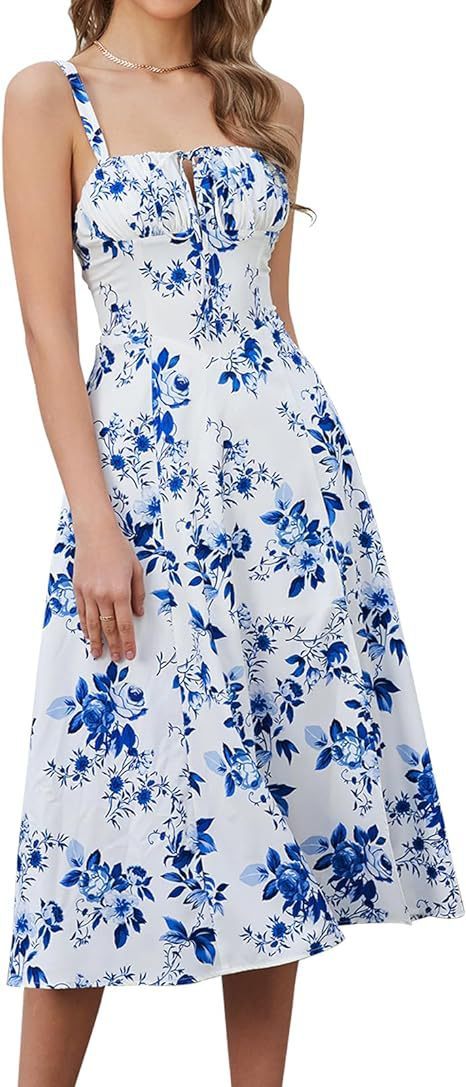 Mid-length Corset Elegant Slit Lace-up Women's Outing Leisure Dress Women's Garments Apparel / Clothing