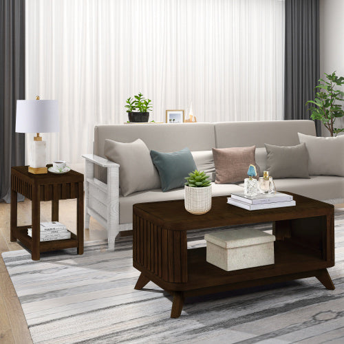 Table basse rectangulaire en bois