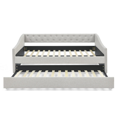 The Full-size Sofa Bed Features A Double Upholstered Tufted Sofa Bed On Wheels Unavailable Platforms- Temu