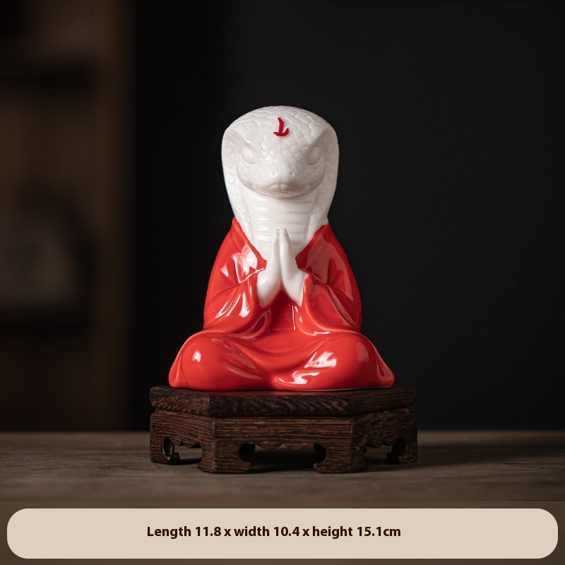 Zen Ceramic Snake Ornaments Home Crafts
