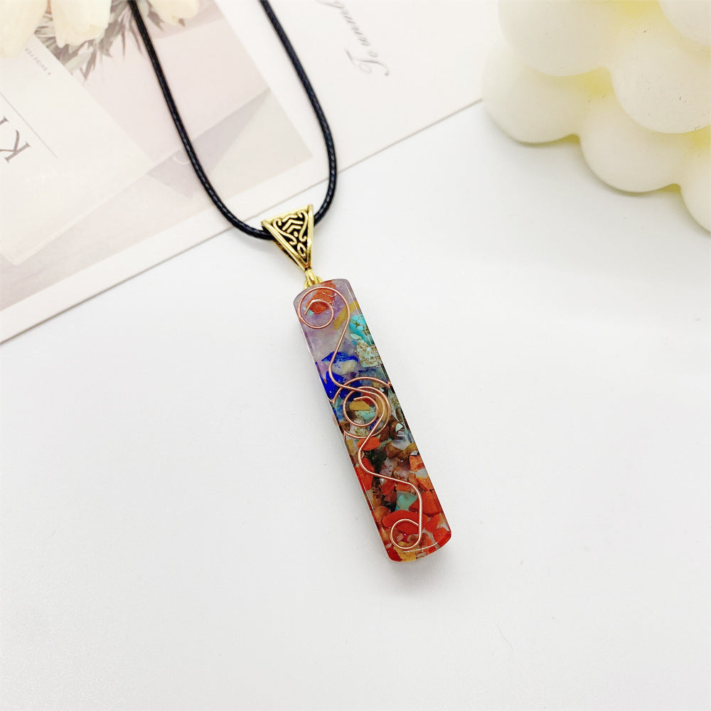 Retro Reiki Healing Energy Crystal Pendant Natural Stone For Yoga Meditation Spiritual 7 Chakra Jewelry Necklace Amulet Jewelry/Accessories