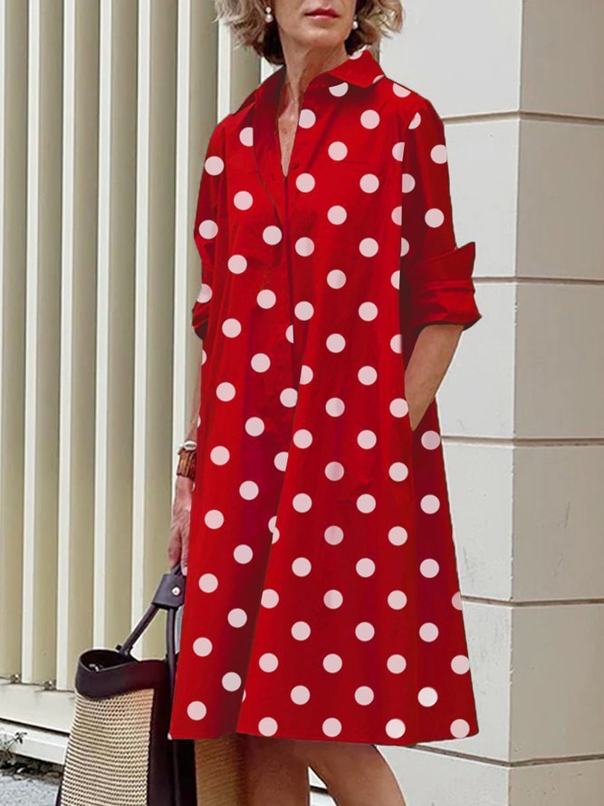 Women's Printed Simple Mid-length Dress Women's Garments Apparel / Clothing