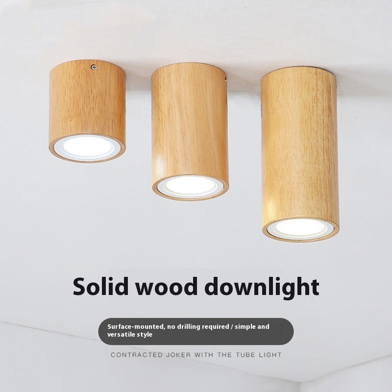 Creative Modern And Simple Solid Wood Aisle Balcony Surface Mounted Downlight Lighting Home Essentials
