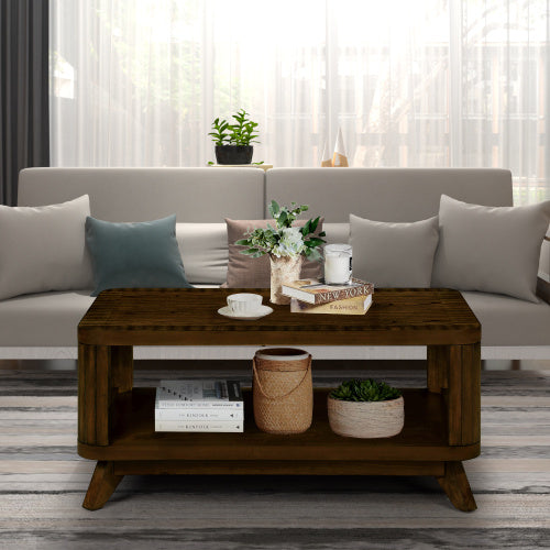 Table basse rectangulaire en bois