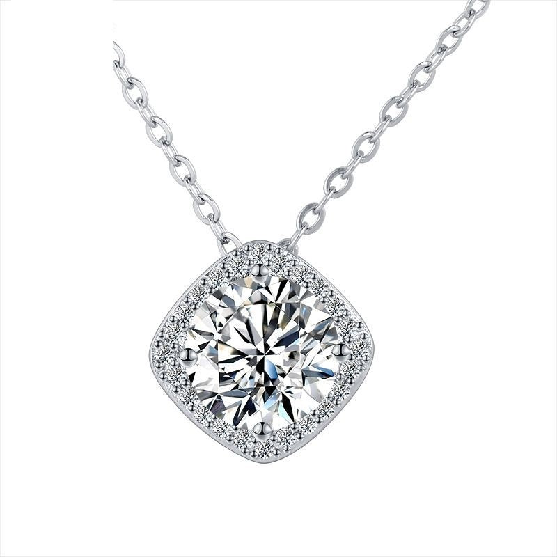 Best Seller In Europe And America Jewelry Bright Heart Square Model Necklace Jewelry/Accessories