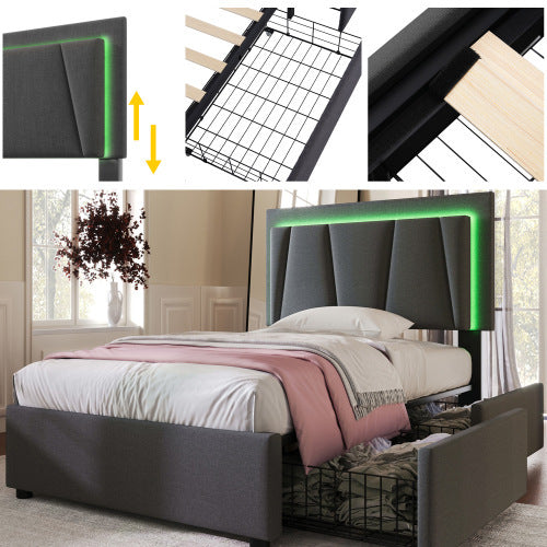 Wooden Storage Bed Bed Frame Size 90cmx200cm