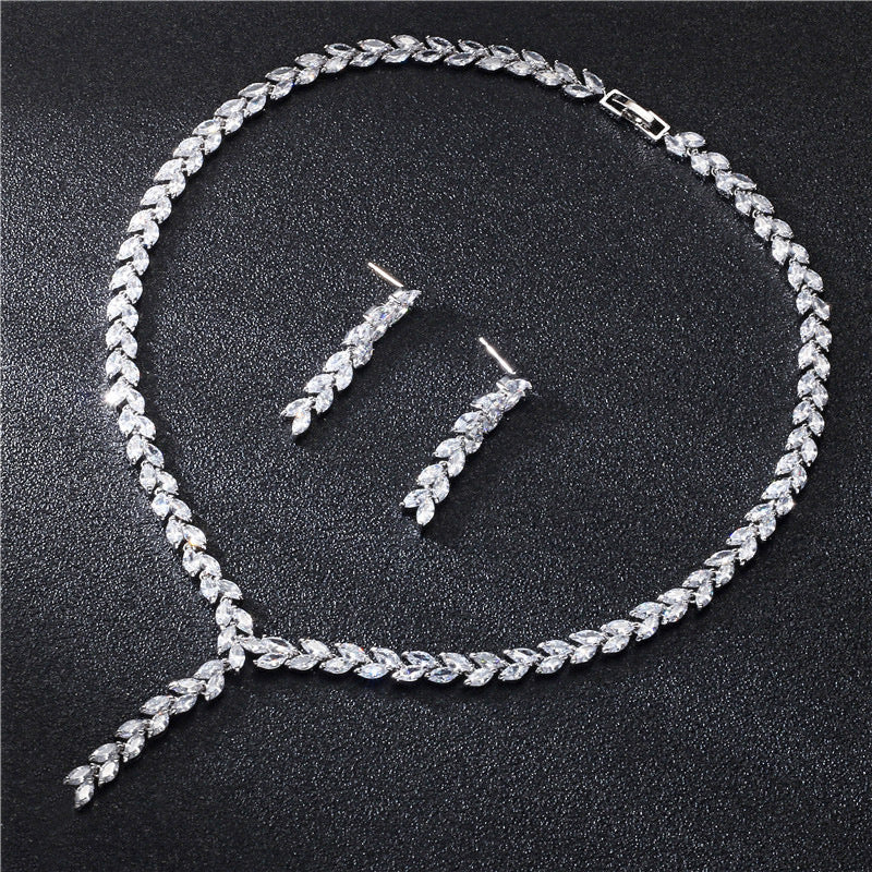 Ensemble de bijoux de boucles d'oreilles de mariage pour mariée Ensemble de bijoux