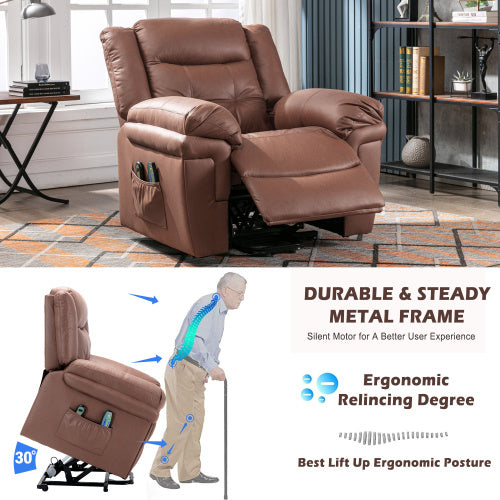 Power Lift Recliner, Electric Massage Heating Lift Chair for Elderly, Comfortable Living Room Armchair – Tech Cloth Sofa Furniture