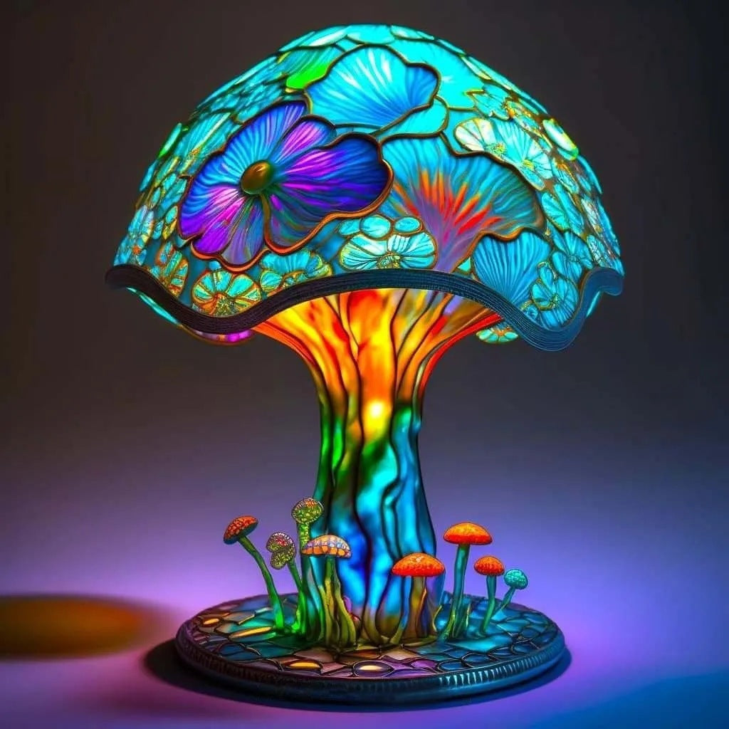 Colored Glass Plant Series Desk Lamp Lighting Home Essentials