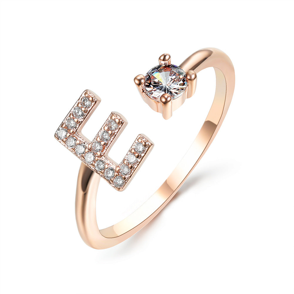 New Design Adjustable 26 Initial Letter Ring Fashion Jewelry For Women Simple Elegant Jewelry Exquisite Rings /Jewelry & Accessories