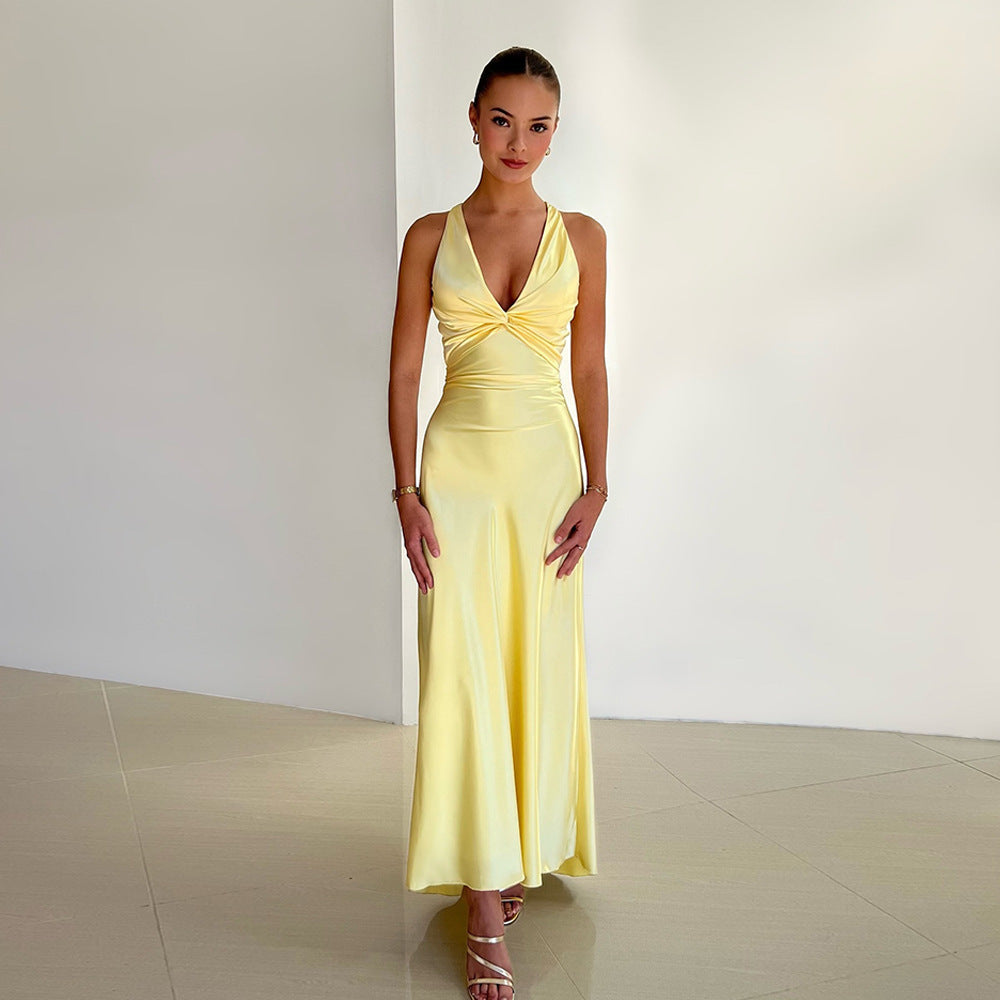 Fashion Personality Slim Fit Satin Dress Women's Garments Apparel / Clothing