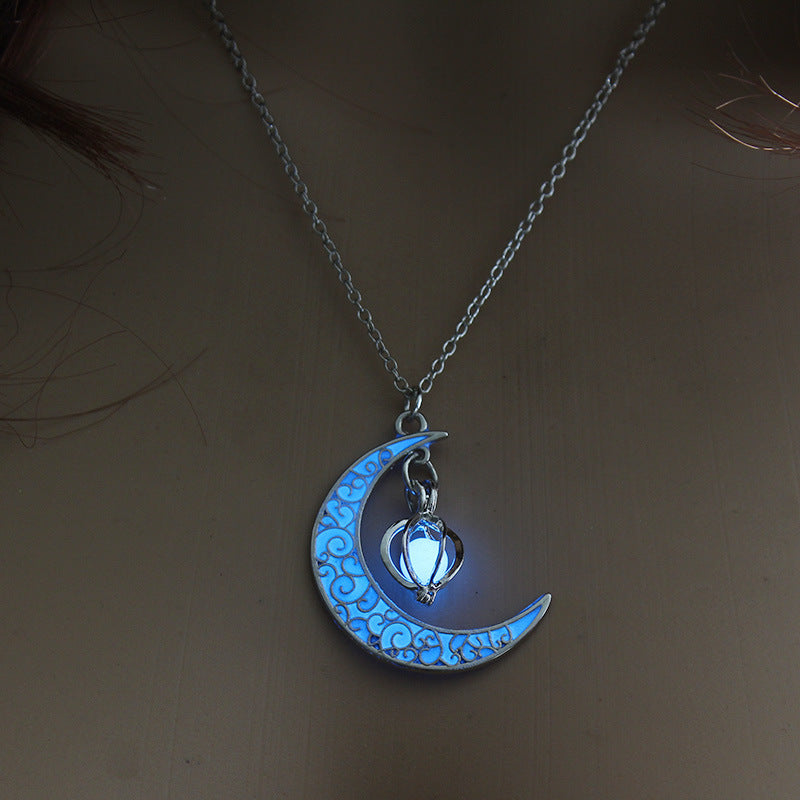 Glowing Pendant Necklaces Silver Plated Chain Necklaces Jewelry & Accessories