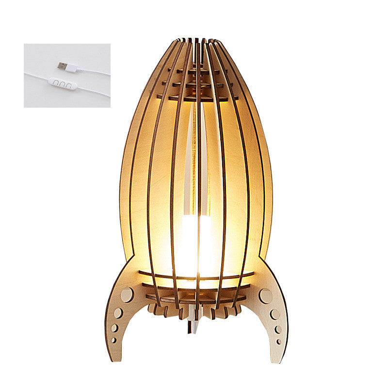 Night Lamp Creative Bedside Lamp Carving Space Rocket Lamp Lighting Home Essentials