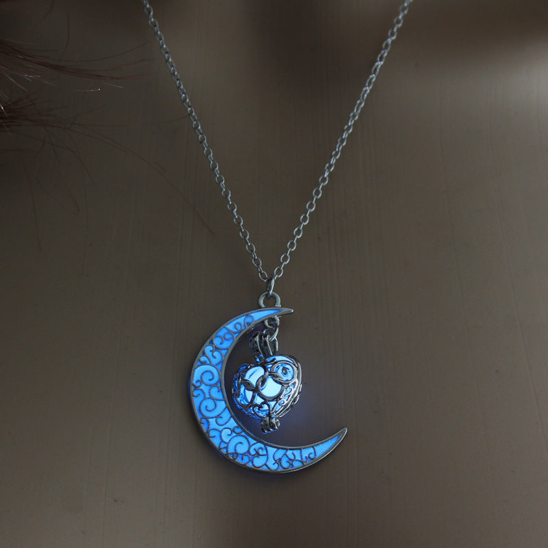 Glowing Pendant Necklaces Silver Plated Chain Necklaces Jewelry & Accessories