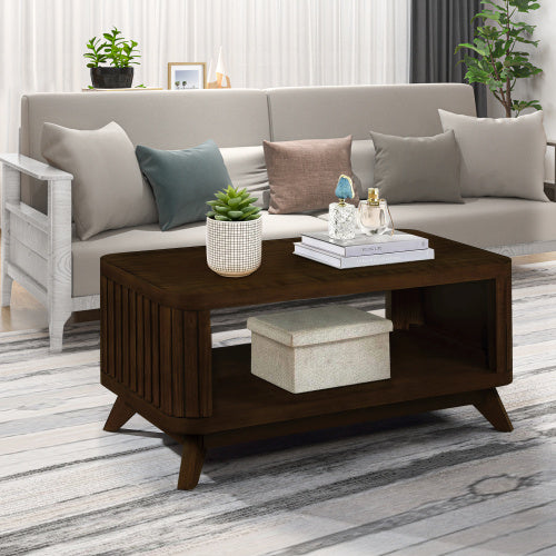 Table basse rectangulaire en bois