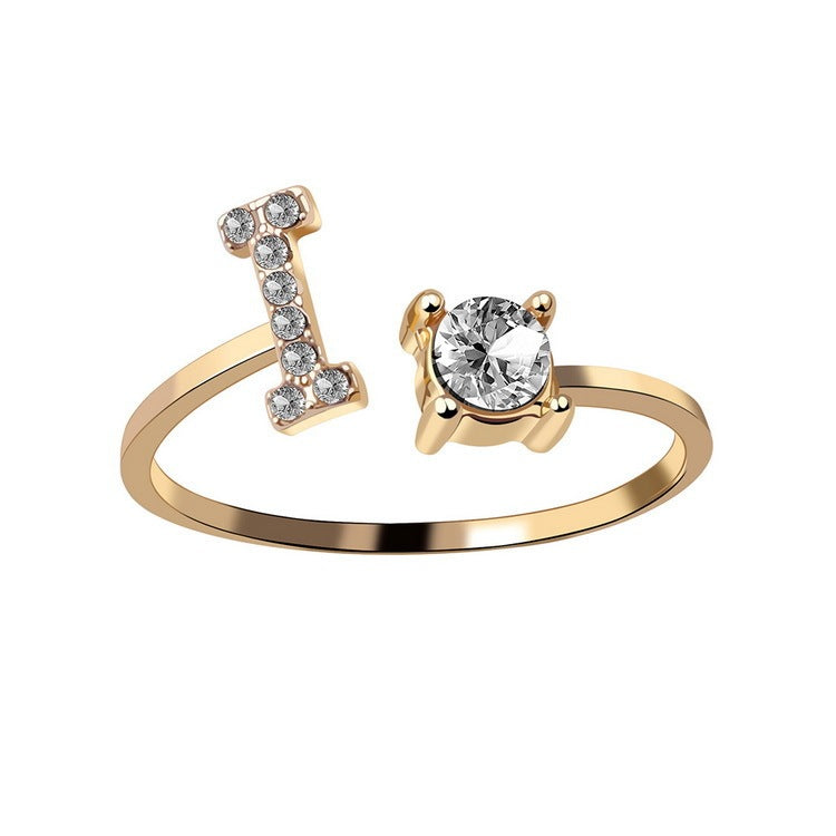 New Design Adjustable 26 Initial Letter Ring Fashion Jewelry For Women Simple Elegant Jewelry Exquisite Rings /Jewelry & Accessories