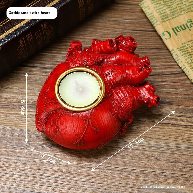 Halloween Heart Candlestick Decoration Horror Decoration Props Home Ornaments