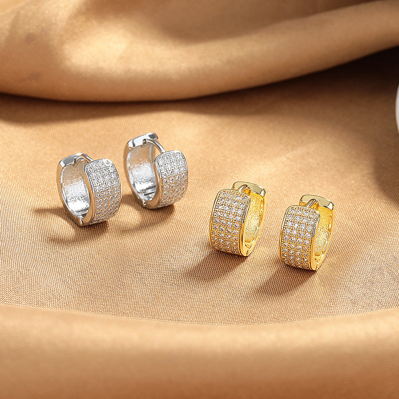 Full Diamond Unique Earrings Wide Brim Fashion Ear Ring Jewelry/Accessories
