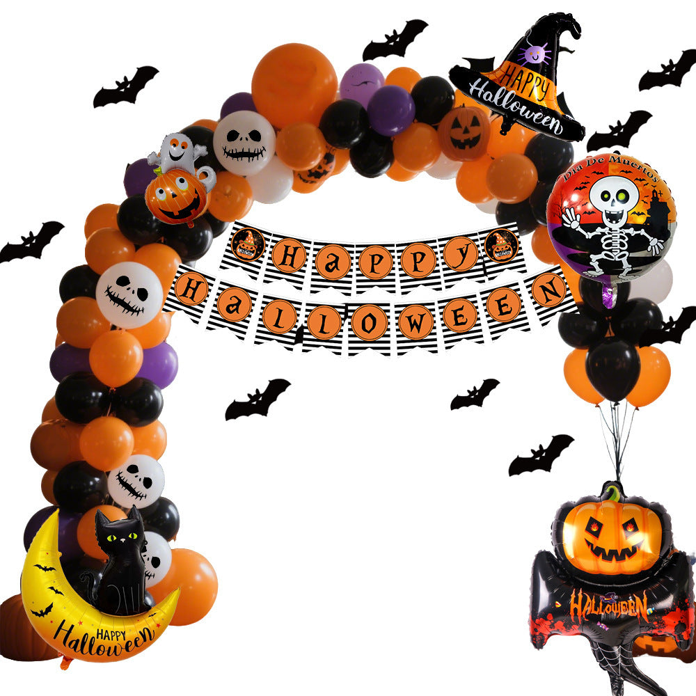 Halloween Hanging Flag Balloon Set Party Decoration Supplies Home Ornaments