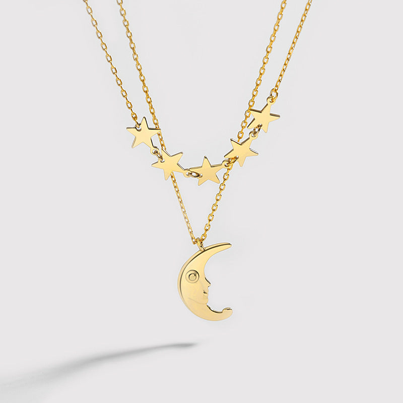 Sterling Silver Necklace Women European And American Ins Light Luxury Stars Jewelry/Accessories
