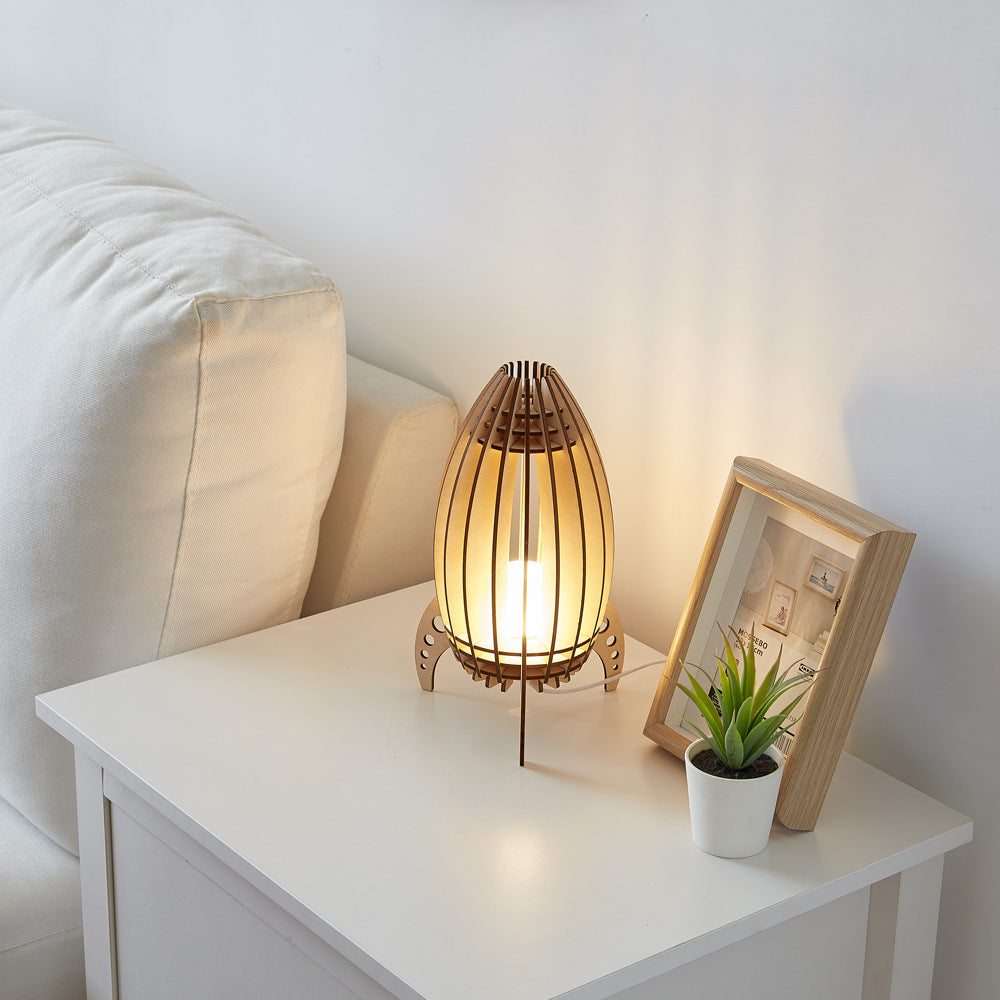 Night Lamp Creative Bedside Lamp Carving Space Rocket Lamp Lighting Home Essentials