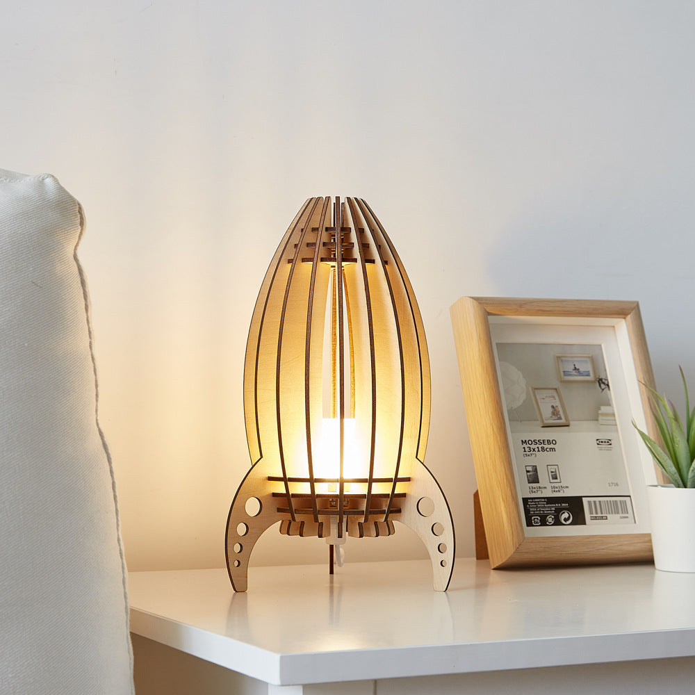 Night Lamp Creative Bedside Lamp Carving Space Rocket Lamp Lighting Home Essentials