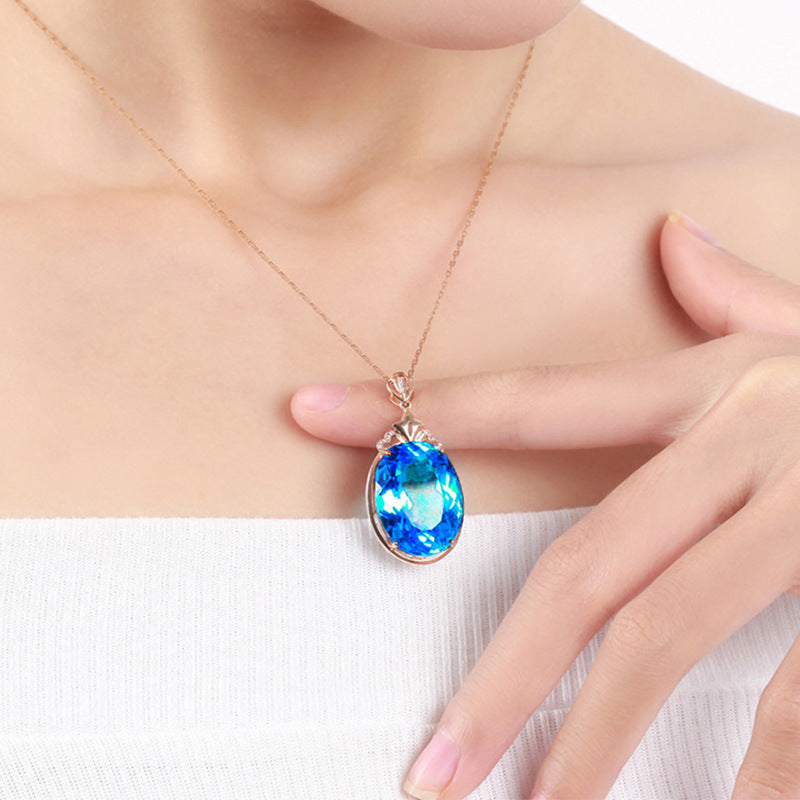 Dove Egg Sapphire Necklace Jewelry Female Jewelry/Accessories
