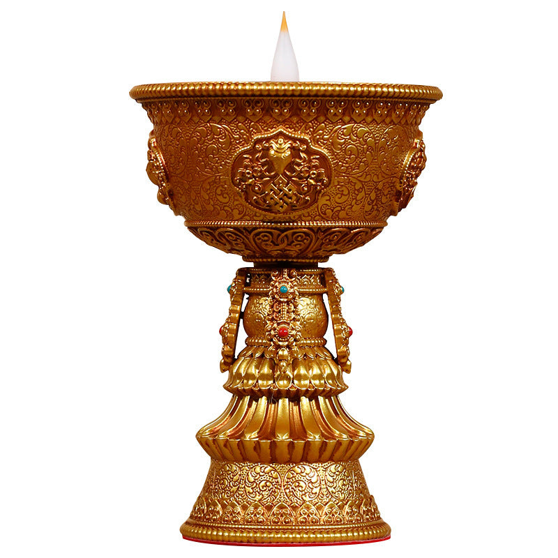 Electronic butter lamp lamp holder, lamp in front of Buddha, LED lamp, Buddha lamp, eight auspicious charging butter lamp, household Lighting Home Essentials