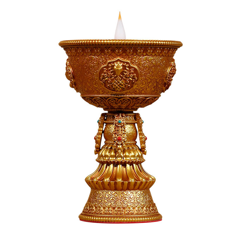 Electronic butter lamp lamp holder, lamp in front of Buddha, LED lamp, Buddha lamp, eight auspicious charging butter lamp, household Lighting Home Essentials