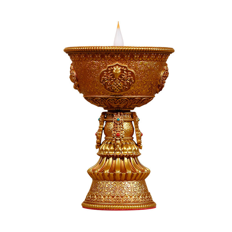 Electronic butter lamp lamp holder, lamp in front of Buddha, LED lamp, Buddha lamp, eight auspicious charging butter lamp, household Lighting Home Essentials