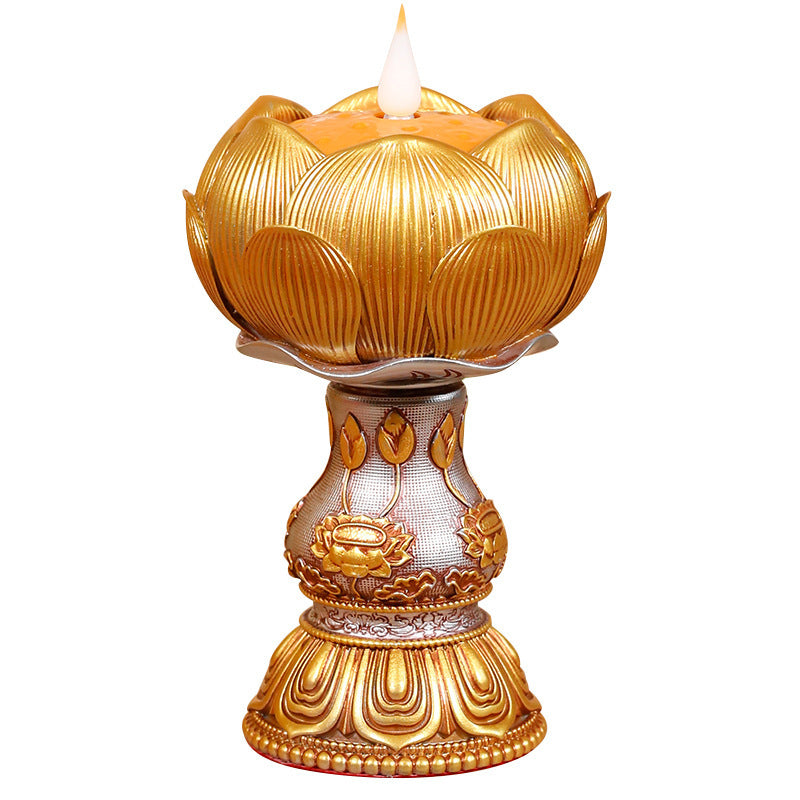 Electronic butter lamp lamp holder, lamp in front of Buddha, LED lamp, Buddha lamp, eight auspicious charging butter lamp, household Lighting Home Essentials