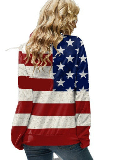 Women's American Flag Casual Urban Sweatshirt Apparel / Clothing